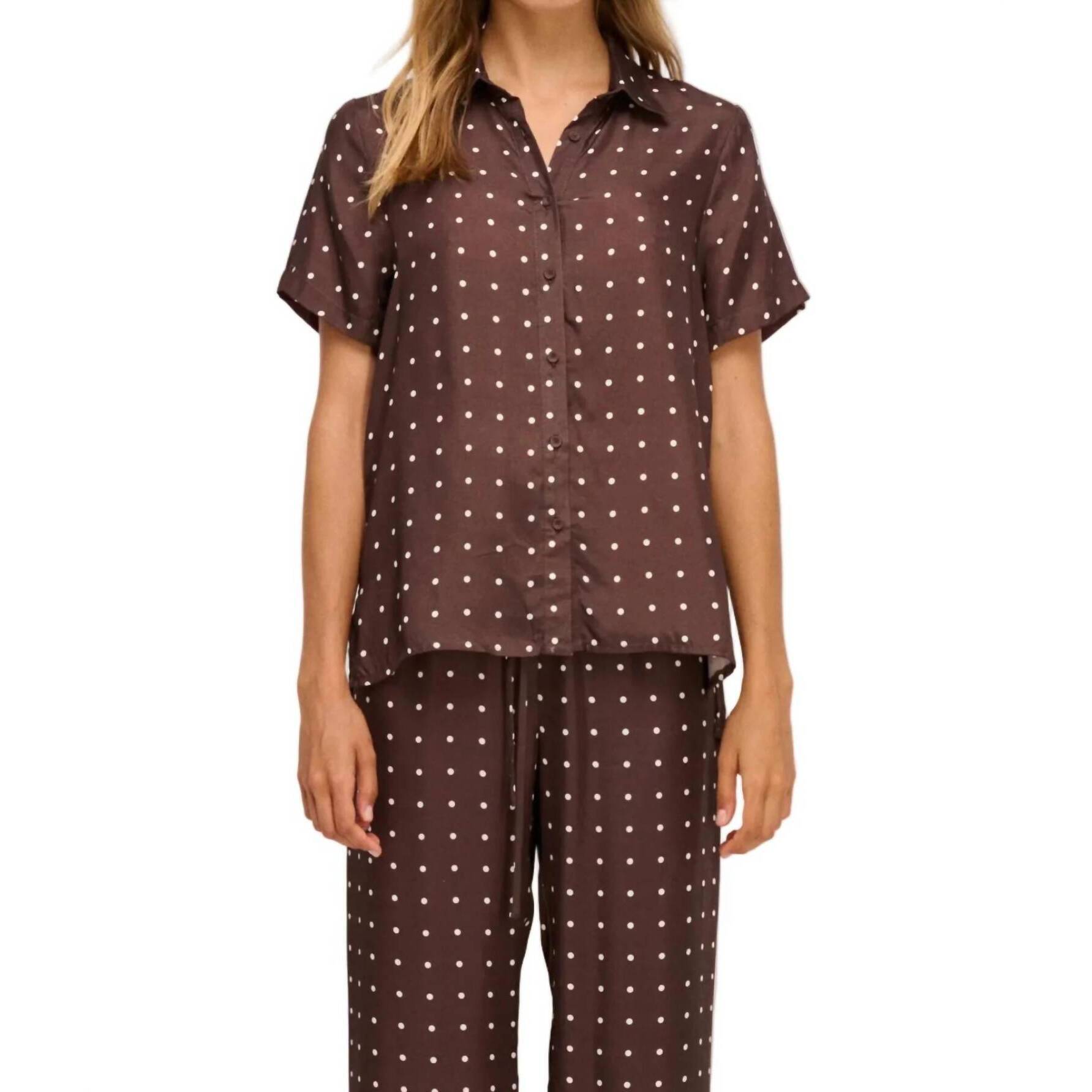 New Little Lies Polka Shirt In Chocolate